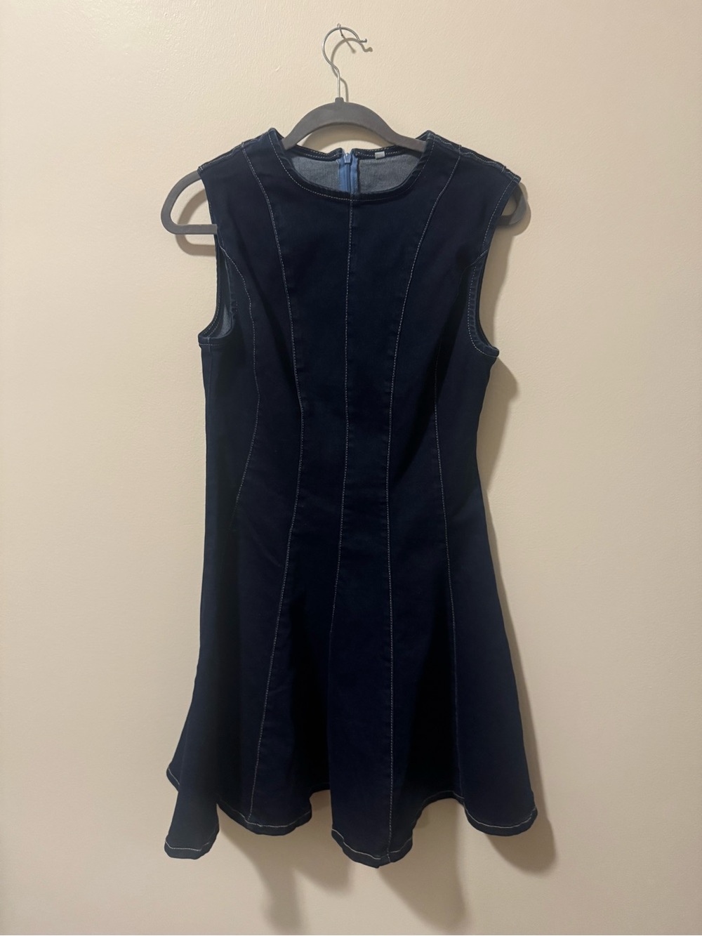 Source Unknown Denim Navy Blue Sleeveless Mini Dress